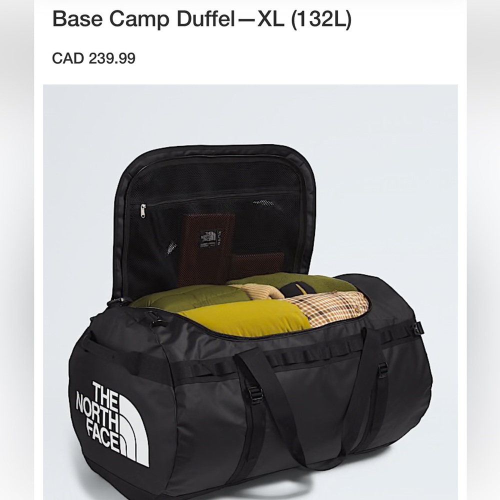 The North Face Classic Black Duffel Bag